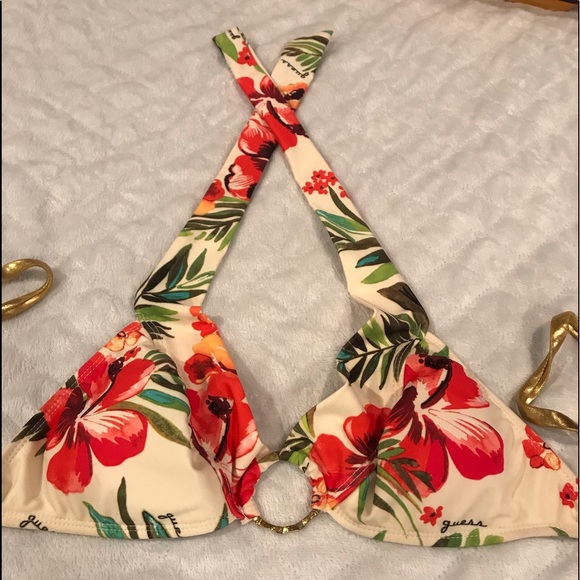 Guess Womens Floral Bikini Top  - Size Small - Picture 1 of 8